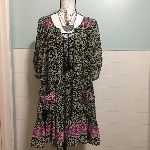 Free People Babydoll/Tunic/Peasant Dress w/Pockets - Picture 2 of 8